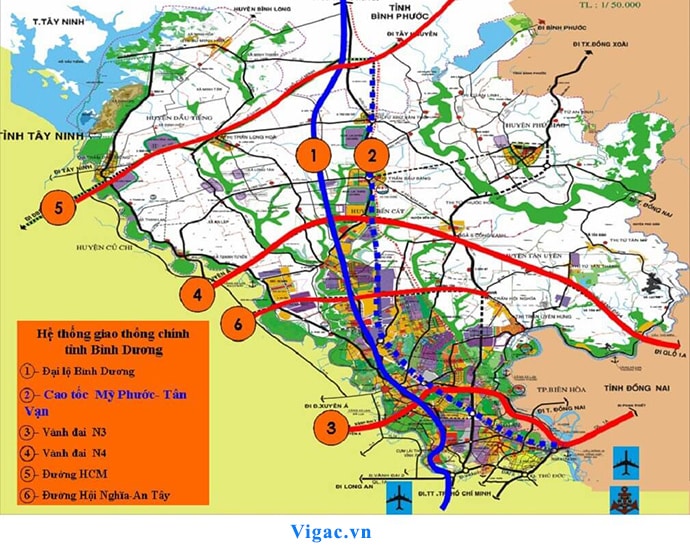 Ban do giao thong tinh Binh Duong